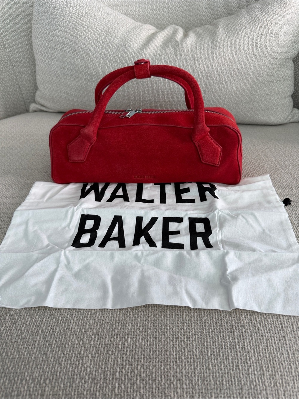 BNNW Walter Baker Salsa Red Suede Satchel